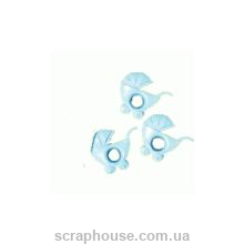 Люверсы Колясочки голубые, фирма Rayher (Германия), в наборе 3 штуки, размер 1 см.